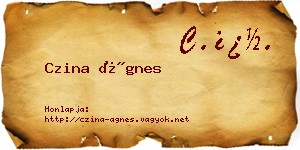 Czina Ágnes névjegykártya