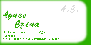 agnes czina business card